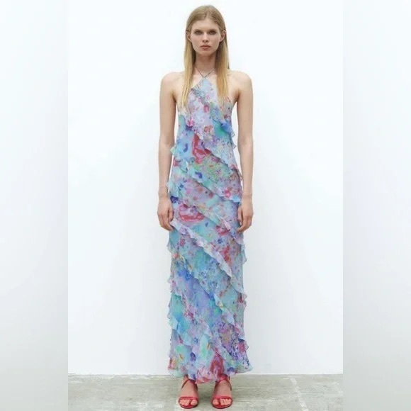 Zara Ruffled Multicolor Dress - Picture 4 of 5